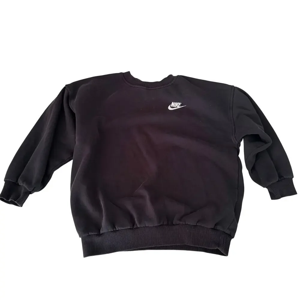 Nike Girls Youth Small Black Crewneck Sweatshirt Top